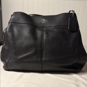 Coach Pebbled Black Leather Tote